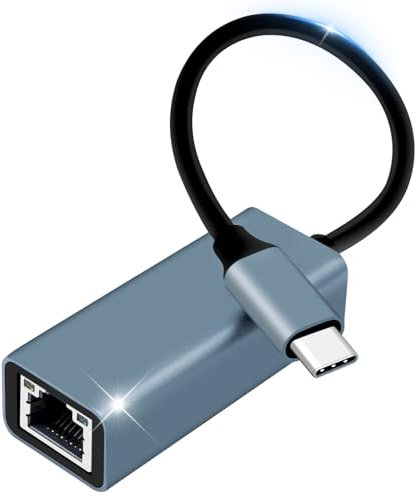 YIIFELL USB C auf Ethernet Adapter, 1000Mbps LAN Adapter USB C auf RJ45 Ethernet LAN Netzwerkadapter Kompatibel für iPhone 15 Pro, iPad Pro/Air, MacBook Pro/MacBook Air, Galaxy S24