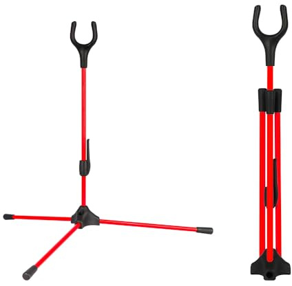 MiOYOOW Support d'arc de Tir à l'arc, Porte d'arc Longue Pliable, Stand d'arc Recourbé avec Base Antidérapante pour Le Tir de Chasse en Plein Air