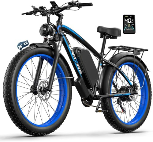 V7 Electric Bike for Adults, 26 x 4.0 Fat Tyre Mountain Ebike, 52V 19.2Ah Removable Battery, 120KM Long Range, 250W 90Nm Motor, 21-Speed, Hydraulic Disc Brakes, MTB for Adult, Off-Road & Commute