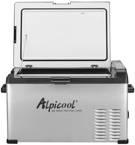 otmechl Refrigerador de refrigerador de automóviles de 30L Mini refrigerador portátil de compresor portátil de 12/24V DC Caja de hielo para acampar