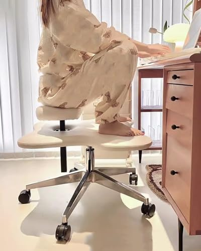 Taburete ergonómico para rodillas con cojines de piel sintética para oficina y juegos, soporta hasta 300 libras