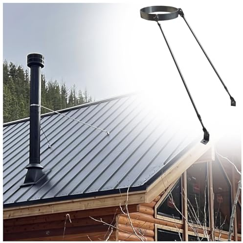Kit de soporte de tubo de chimenea, soporte de pared universal de acero para estufas, soporte duradero para una instalación segura