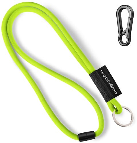 webbomb Tubular Lanyard Cordon tour de cou souple et long avec mousqueton Fermeture de sécurité & Porte-clés comme porte-clés pour carte d'identité, téléphone portable et clés