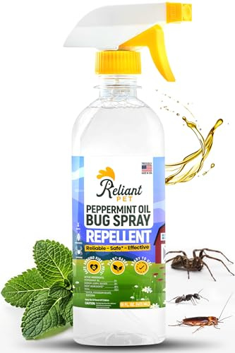 Reliant Pet Peppermint Oil Spray for Bugs - 16oz - Insect and Pest Repellent Spray Pet Safe - Bug Spray for Home and Safe for Kids and Pets - Made in USA - Ant, Spider, and Roach Spray Indoor