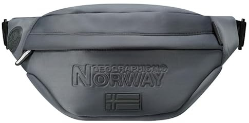 Geographical Norway Saltatory Sac Riñonera Unisex Poliéster Elastano Bolsillo Frontal Cremallera Correa Ajustable Bandolera Cintura Estilo Casual Elegante Ligero Cómodo Diario (Gris oscuro)