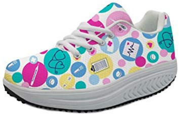 Showudesigns Infirmier Femme Baskets Minceur Chaussures de Course Running Chaussures de Marche Sport Mode Compensées Respirantes Femme Gym Fitness Sneakers