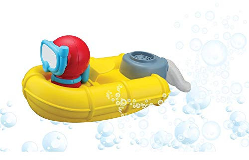 Bauer Spielwaren BB Junior Splash'N Play - Rescue Raft: Rettungsboot, ideal für Wasser geeignet, inkl. Licht- und Bubble-Funktion, ab 24 Monaten, 15 cm, gelb (16-89014)