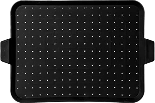 Baking & Splatter Screen for Frying Pan Beckon Ware | USA Brand | 17.5 x 12 Inch, Black, Multi-Use Silicone Baking Rack for Oven, and Stove – Grease Splash Guard, Baking Supplies, Pastry Sheet