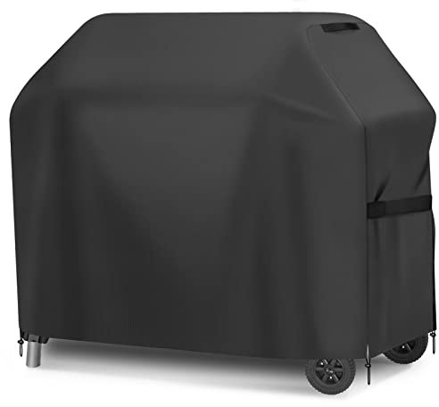 GARPROVM Grillabdeckung wetterfest, Gasgrill Abdeckung 147 x 61 x 122cm, Grill Abdeckhaube Wasserdicht 600D Oxford Gewebe Staubdicht Winddicht Grillhaube Grill Abdeckplane, Schwarz