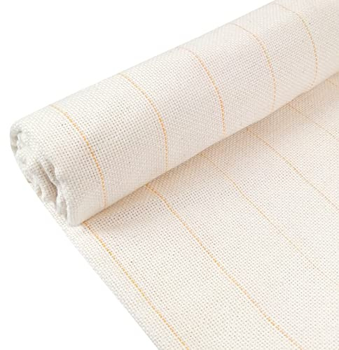 Rainmae Großes Tufting Tuch Punch Needle Stoff,210×200CM Primäres Mönchstoff mit Markierten Linien,Handarbeitsstoff Geeignet für Teppich-Tufting-Pistole,Handgefertigte Stickereien