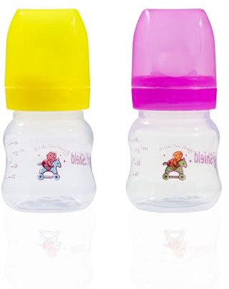 S Shield Baby Classic Feeding Bottle with Silicone and Slow-Flow Nipple with Travel Caps, Made with Polypropylene and BPA Free, 0 + Months, Newborn and Infant Bottles (2 Packs) 2 Ounce