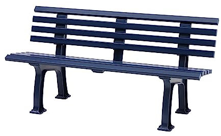 PROREGAL Gartenbank Antigua | 3-Sitzer | Blau | HxBxT 74x150x54cm | Witterungs- & UV-beständiger Kunststoff | Parkbank Sitzbank Außenbereich Garten Balkon Terrasse