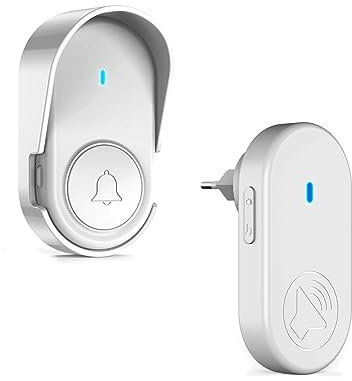 Campanello senza fili esterno impermeabile, kit campanello porta Ip66 impermeabile (bianco)