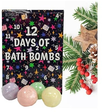12 Days of Christmas Bath Bombs Advent Calendar 2024 | Vanilla Lavender Mint | Unique Advent Calendar Gift Set | Countdown to Christmas | Perfect Gifts for Women