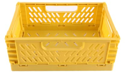 VOANZO Cesta de Almacenamiento Plegable, Caja de Almacenamiento portátil Plegable Amarilla, Ideal para Cocina, baño, Oficina, Dormitorio, Aula, Armario, Organizador de cajones