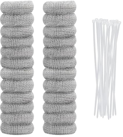 24 Pcs Lint Traps Febwind Catcher for Washing Machine Stainless Steel Washing Machine Lint Snare Traps Washer Hose Lint Traps Laundry Mesh Washer Filter with 24 pcs Cable Ties