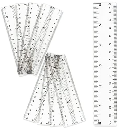 Transparent plastlinjal 10 stycken 15 cm rak linjal okrossbar transparent plast linjal transparent plast linjal kit för elever skola barn klassrum kontorsbedar