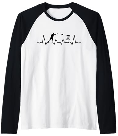 Disc-Golf-Joueur Disc-Golfing Game Cardiogram Disc-Golf Manche Raglan