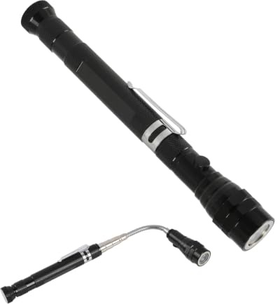 LED Telescopic Magnetic Pickup Tool, Gifts for Men, with Flexible Neck, Extendable Magnet Grabber with 3 LED Lights for DIY Garage Car Repair, Handy Gadget Gift for Men Dad Birthday