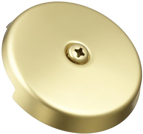 SOESFOUFU Tapón de Desagüe de Bañera de Acero Inoxidable Placa Frontal Antidesbordamiento, un Orificio, Color Dorado, Compatible Accesorios Estándar para Baño, Instalación Tornillos,