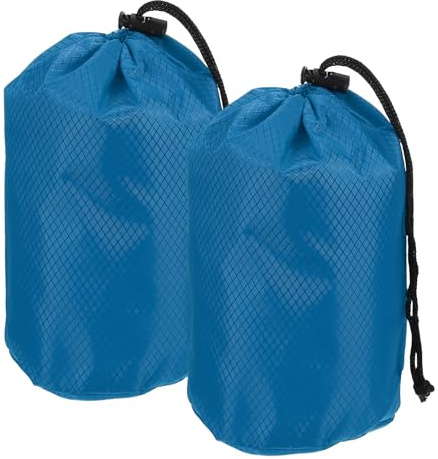 YELARXI Stuff Sack,Sea Blue Waterproof Ditty Bags,4x8In,2Pcs | Storage Sacks Portable Outdoor Ultralight Drawstring Dry Stuff Bag Gear with Toggle for (Backpacking Camping Hiking)