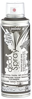 PEBEO - decoSpray - Préparateur de Surface Gesso en Spray - Enduit Universel Base Eau - Apprêt pour Les Surfaces à Peindre - Noir, 200 ML (Lot de 1)