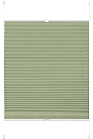 GARDINIA EASYFIX Plissee Greta zum Klemmen, Blickdichtes Faltrollo, Alle Montage-Teile inklusive, Mintgrün, 90 x 130 cm (BxH)