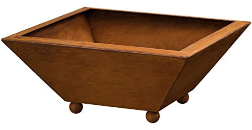 Rostikal Edelrost Schale mit Kugelfüßen 35x35 cm - Perfekt handgemachte Gartendeko und Elegante Pflanzschale aus wetterfesten Cortenstahl - Ideal für Garten & Geschenk