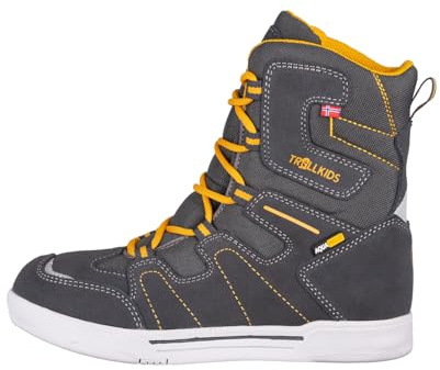 Trollkids Botas de esquí para niños., Antracita Oro Amarillo, 31 EU