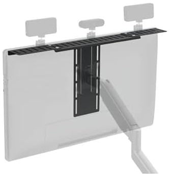 Mount Plus MDS12-3 Wide All-In-One VESA Compatible Monitor Shelf for Device Organizer,Perfect for Online Meetings and Live Streaming Such As Cameras, Webcams,Height Adjustable (27.2 Wide)
