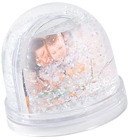 Ocadeau Globo di Neve Personalizzato con Foto - Globo Trasparente con Foto Stampata sul Fronte e sul Retro all'Interno di Questa Decorazione con Globo di Neve