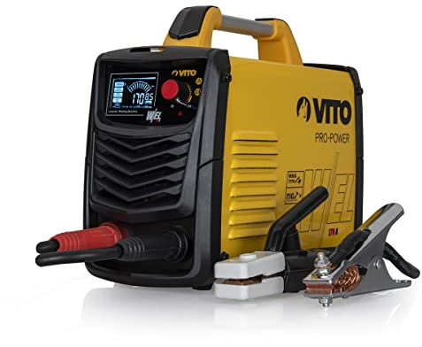VITO Soldadora combinada con pantalla LCD IGBT 20 – 170 A MMA/TIG/WIG – Soldadura de aluminio – Dispositivo de soldadura con Electrodos inversores – VII170