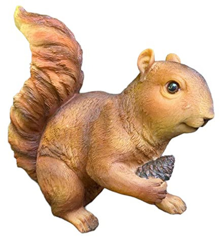 Aspinaworld Gartenfigur, Eichhörnchen Figur mit Zapfen in der Hand, 17 cm, Figur für den Garten, wetterfeste Deko