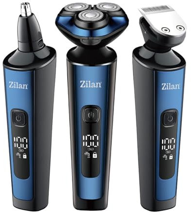 4in1 Elektrischer Rasierer | Barttrimmer Herren | Bartrasierer | Gesichtshaarschneider | Trimmer | Konturenschneider | Bartschneider Herren | Nasenhaartrimmer Herren | Bartschermaschine