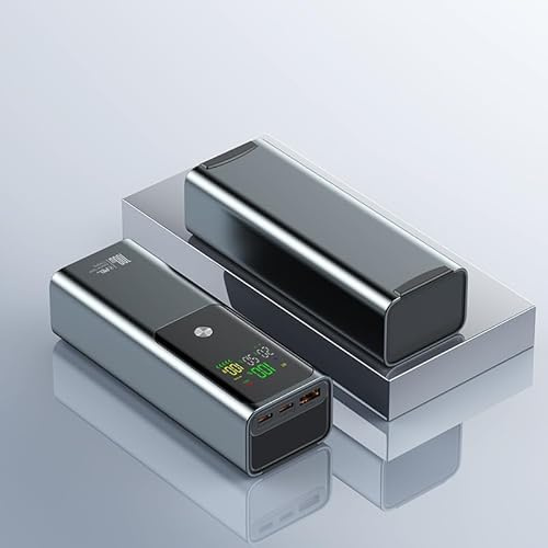 Batterie externe pour ordinateur portable 100 W, 20 000 mAh, 3 ports avec port USB C, affichage numérique, charge rapide PD/QC, batterie fine compatible avec iPhone, MacBook, iPad, Samsung, HP, etc.