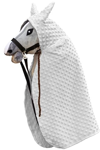SKIPPI Mantello per Hobby Horse - Grigio, Hobby Horse Accessori, Mantello con Cappuccio per Cavallo con Bastone, Hobby Horsing