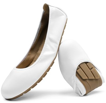 DREAM PARIRS Balettskor för kvinnor vikbar rund tå uppklädda bekväma slip-on finskor