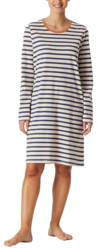 Schiesser Damen Langarm weiche Baumwolle Bigshirt mit Taschen-Nightwear Nachthemd, Champagner_181964, 44