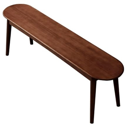 Panchina moderna in legno massello di metà secolo per soggiorno, camera da letto e ingresso, seduta ad angolo arrotondato, elegante mobile da corridoio, versatile panca da letto