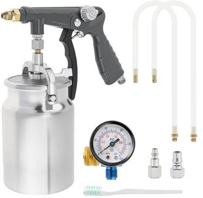 Undergolvskydd Pistol med tryckluftsset, tryckkoppspistol, fordonsundergolvskyddspistol, bilrostskydd undergolvskydd, med 1 000 ml aluminiumkopp, rak och 360° sprayslang