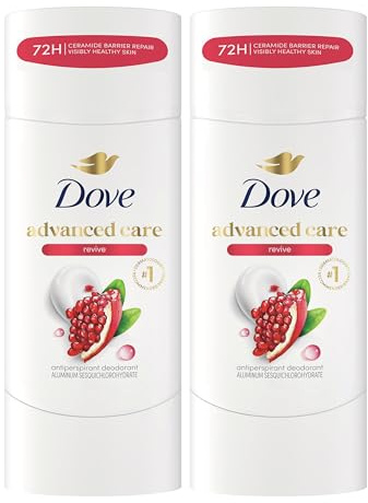 Dove Advanced Care Antiperspirant Deodorant for Women Twin Pack Revive 72 hour sweat and odor protection 2.6 oz (Packaging May Vary)