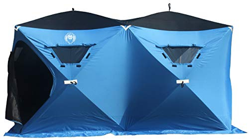 Nordic Legend 6 Person Portable Ice Fishing Shelter with 2 Big Doors-Diamond Door Guard System Ice Fishing Camping Tent