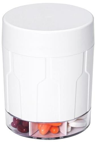 Betife Large Pill Dispenser 7 Compartments, Monthly Pill Box Organiser Hold Vitamin Supplement, Extra Large Medicine Storage Box for Daily Tablet Medication, No Mixing Pill Pot, White (21Pcs Labels)