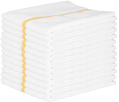 Wiper Central USA M915180FGD Microfiber Ribbed Bar Mop Towels w/Gold Center Stripe, Pack of 12