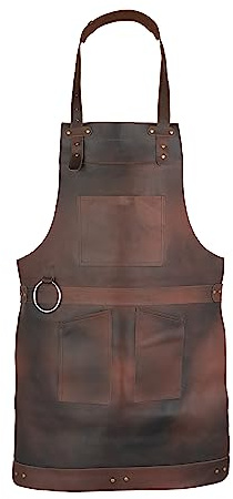 Tablier de boucher en cuir pleine fleur marron foncé – Tablier de cuisine – Tablier de cuisine – Tablier de travail du bois – Tablier de cheff – Tablier de barbecue – Tablier de barbecue – Tablier de