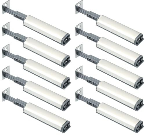 Mooche 10 Stück 11,8cm Magnetische Drucköffnungs-Verschlüsse, SUS304 Edelstahl Federklappen-Druckverschluss, Push-to-Open-Türschnäpper zum Öffnen von Türen