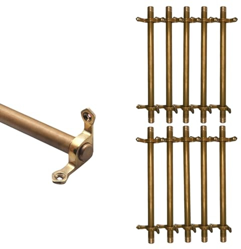 Säkringsstång i mässing för trappmattor, 3/5/13/15-pack, halkfri och hållbar, enkel gör-det-själv-installation för hotell/konstgalleri (10 st, 66 cm (26 tum))