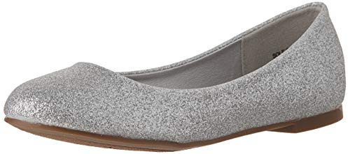 DREAM PAIRS Women's Ballet Flats,Silver/Glitter,7