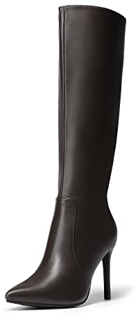 DREAM PAIRS Women's Knee High Boots, Buckle Riding Boots,Size 9,Brown,UNCLE
