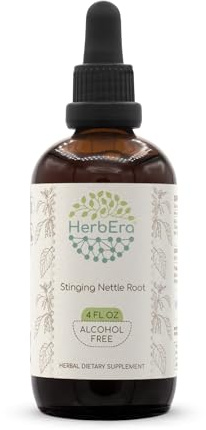 Stinging Nettle Root B120 Alcohol-Free Herbal Extract Tincture, Concentrated Liquid Drops Natural Stinging Nettle (Urtica Dioica) Dried Root (4 fl oz)